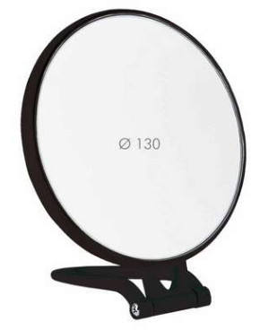 Specchio bifacciale da tavolo di cui uno a ingrandimento x3, ø 130 mm - Cod. 71446.3 NER