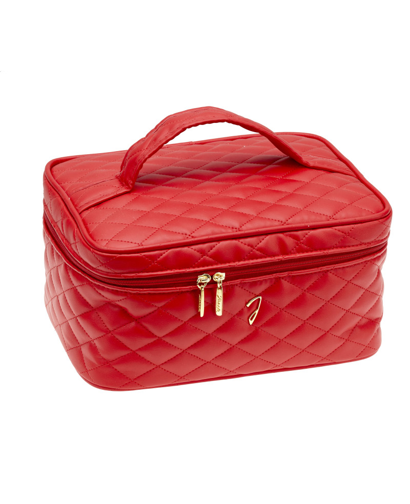 Red quilted travel beg, medium ,24x13x 18cm - Cod. A6152VT ROS