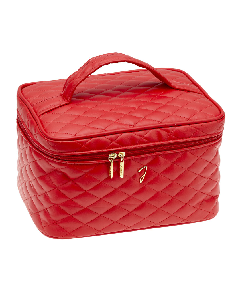 Red quilted travel beg, big, empty 27x17x20 cm - Cod. A6151VT ROS