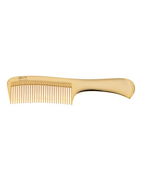 Golden wide-teeth comb with handle 22x4,5 cm - COD. AU825