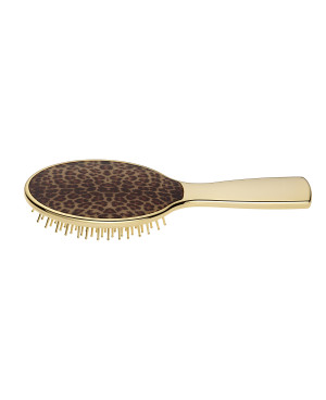 Golden hair-brush with spoted element - cod. AUSP232G MAC