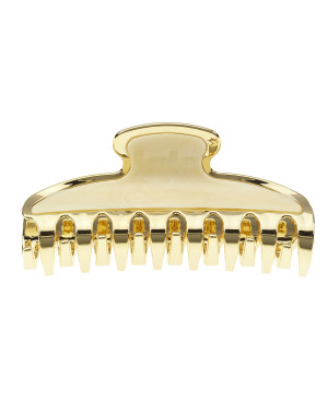 Hair clip 9.5x3.5 cm gold edged 6 teeth imitation horn - cod. JG29100 CRN