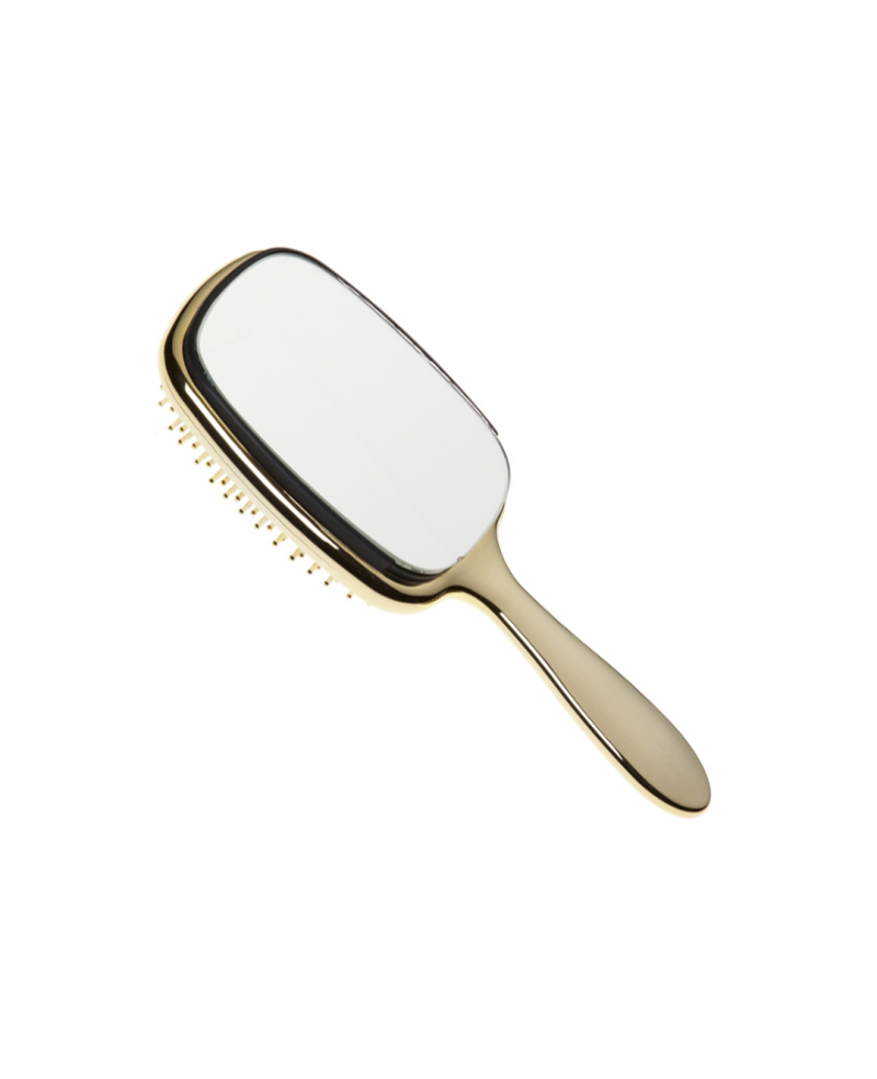 Golden hairbrush with mirror 21,5x9 cm - cod. AUSP230SP