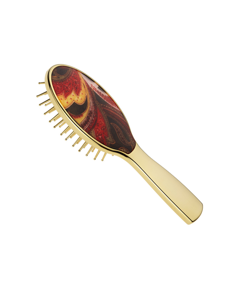 Small golden hair-brush with kasmir element - cod. AUSP231G KAS