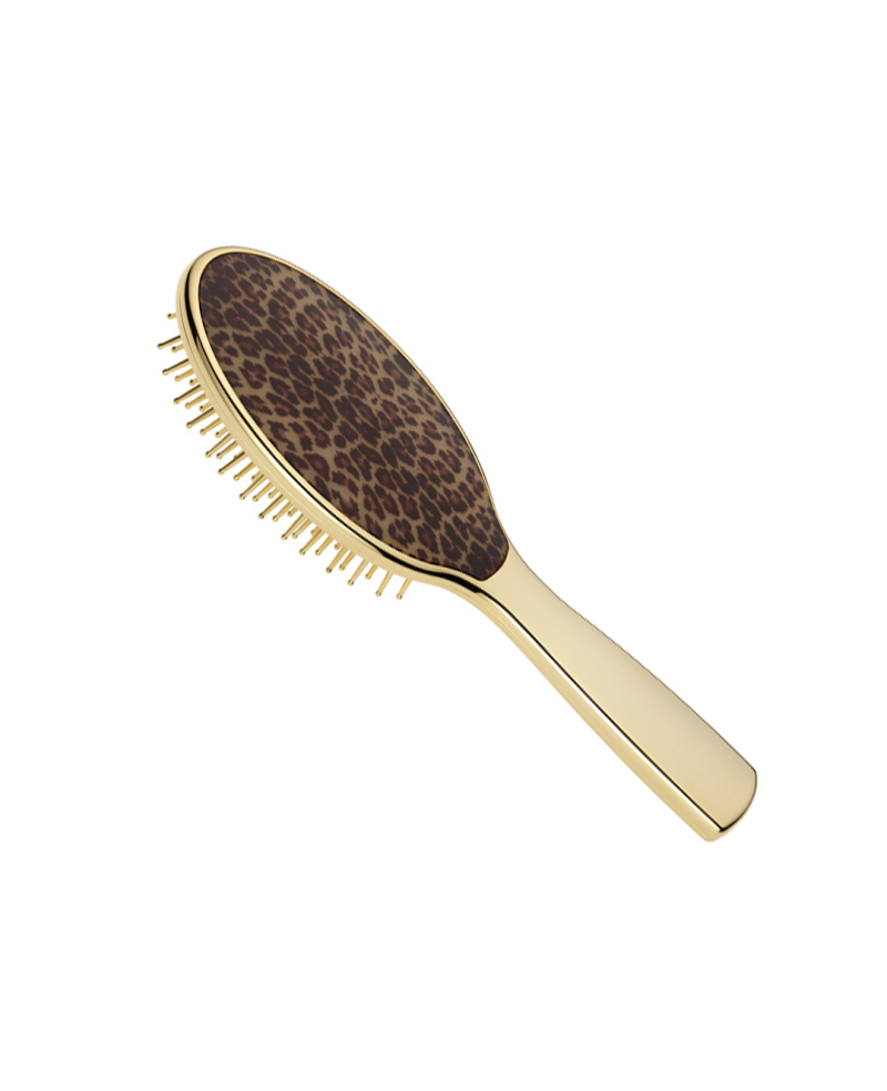 Golden hair-brush with spoted element - cod. AUSP232G MAC