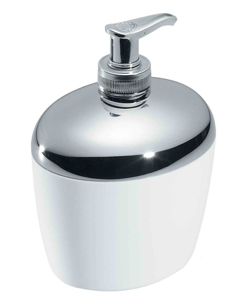Dispenser sapone liquido cromo e bianco - Cod. CR539 BIA