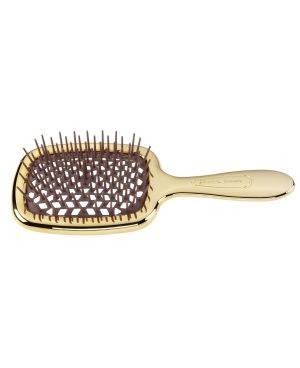 Rectangular hairbrush, Superbrush, with white pins and gold color - code: AUSP230