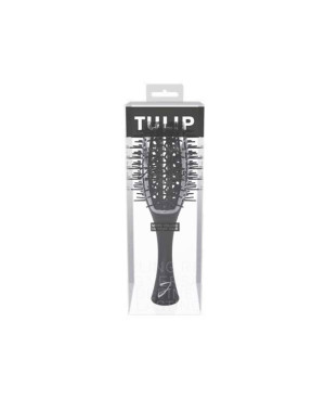 Vented Tulip brush, more hair volume, chrome and black color - code: SP503 CRT NER