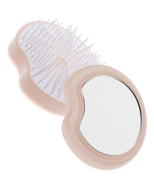 Pomme brush compact and ergonomic handheld hairbrush with mirror diameter 84, orange color - code: 93SP228 ARA