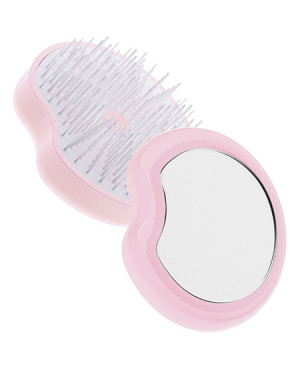 Pomme brush compact and ergonomic handheld hairbrush with mirror diameter 84, pink color - code: 93SP228 RSA