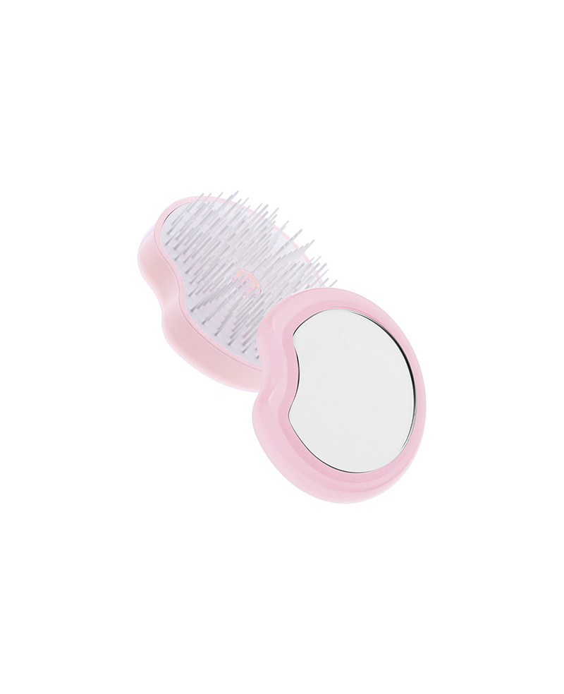 Pomme brush compact and ergonomic handheld hairbrush with mirror diameter 84, pink color - code: 93SP228 RSA