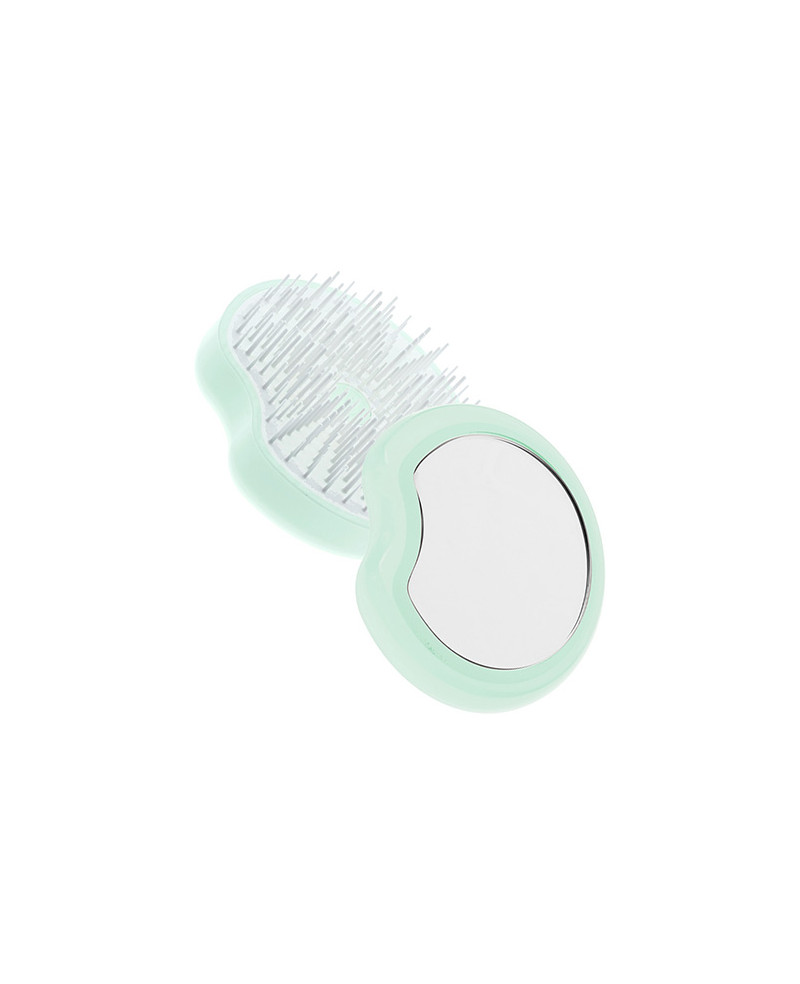 Pomme brush compact and ergonomic handheld hairbrush with mirror diameter 84, turquoise color - code: 93SP228 TSE
