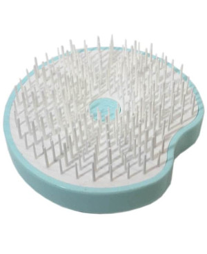 Pomme brush compact and ergonomic handheld hairbrush with mirror diameter 84, turquoise color - code: 93SP228 TSE