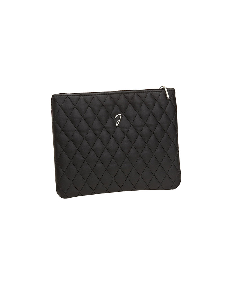 Large quilted pouch, black color - code: A6130VT NER