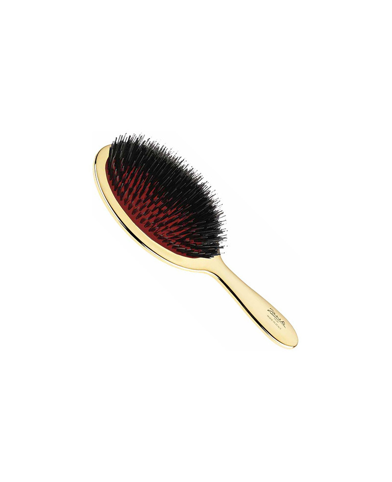 Air-cushioned brush with white bristles and nylon reinforcement, gold color - code: AUSP23M