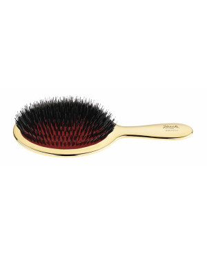Air-cushioned brush with white bristles and nylon reinforcement, gold color - code: AUSP23M