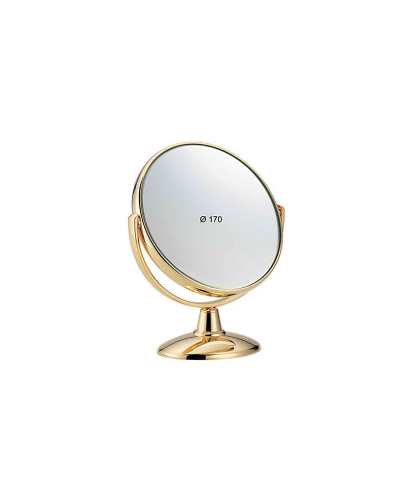 Table mirror, golden, magnification X3. diameter 17 cm - code: AU496.3