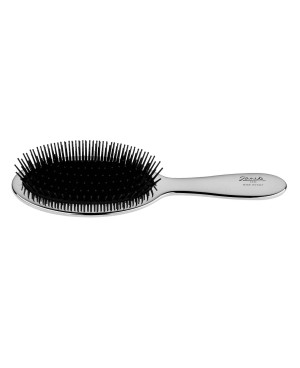 Air-cushioned brush with white bristles and nylon reinforcement, silver color - Cod. CRSP22