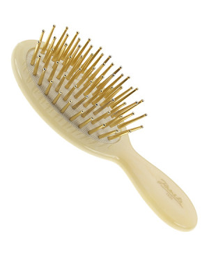 Small hair-brush with gold pins, horn imitation - code: SP24G CRN