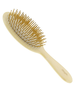 Hair-brush, horn imitation, with gold pins - code: SP22G CRN