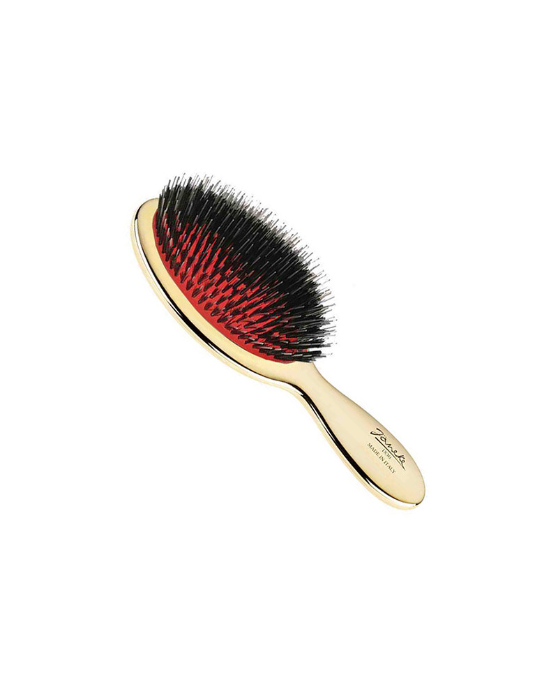 Baby brush with bristles and nylon reinforcement, gold color - code: AUSP24M