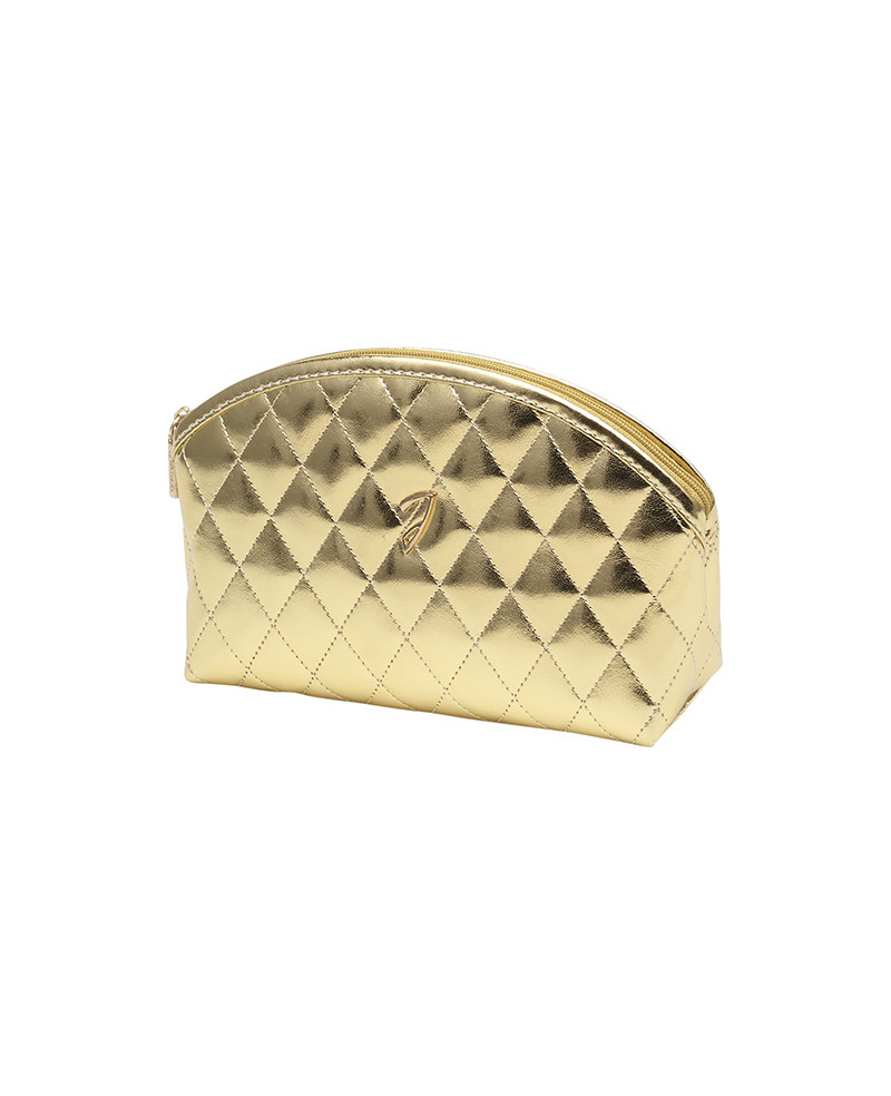 Medium quilted pouch, gold color cm20,5x13x6   - code: A1964VT