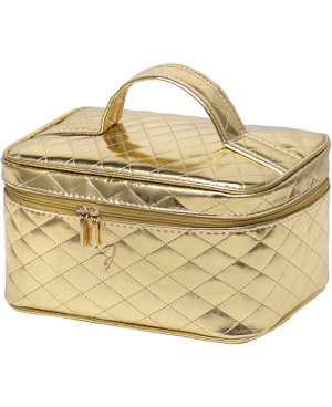 Quilted golden travel bag, medium, empty 24x13x18cm  - cod. A1952VT