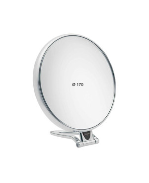 Table mirror, magnification X3, diameter 17 cm, silver color - code: CR447.3