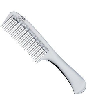Wide-teeth comb with handle, silver color - code: CR825