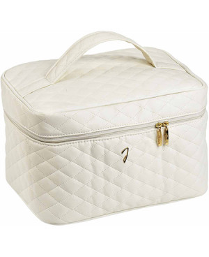 White beauty beige travel bag, big, empty, 27x17x20 cm  - cod. A6151VT BEI