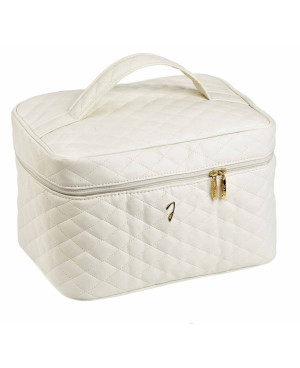 White beauty beige travel bag, big, empty, 27x17x20 cm  - cod. A6151VT BEI