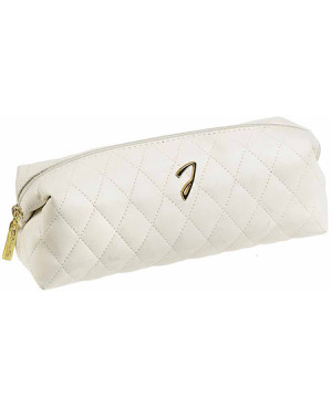 Beige quilted pouch, empty, 20x9x6 cm  A6129VT-BEI