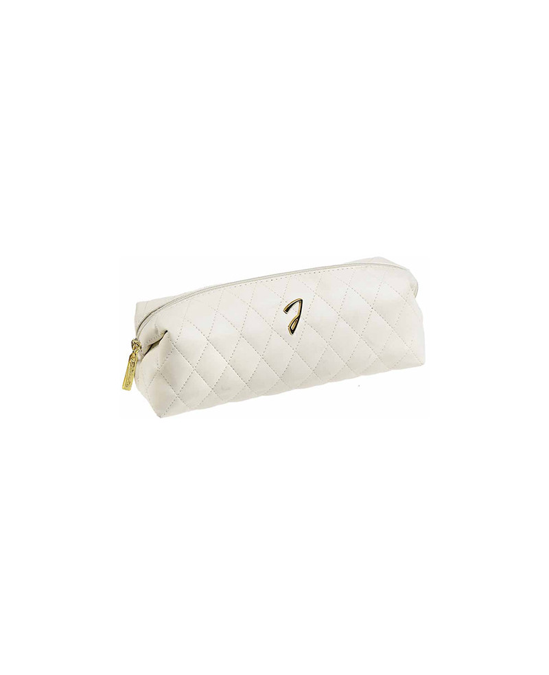 Beige quilted pouch, empty, 20x9x6 cm  A6129VT-BEI