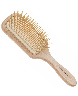 Beech rectangular hairbrush magnum simil wood pins - code: SP94N