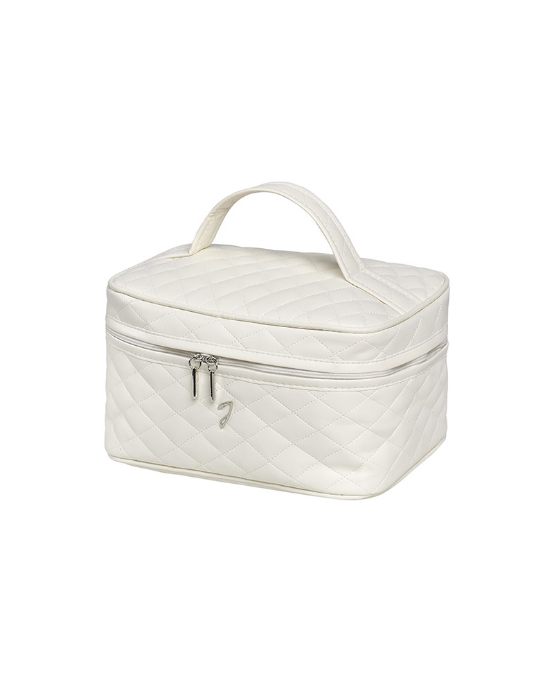 Quilted beige travel bag, medium, empty, 24x13x18 cm  - cod. A6152VT BEI
