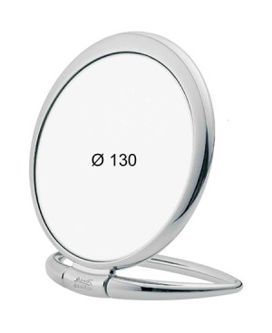 Specchio da tavolo, argento, con ingrandimento x3, diametro 13 cm - cod. CR444.3