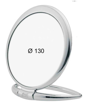 Table mirror, magnification X3, diameter 13 cm, silver color - code: CR444.3