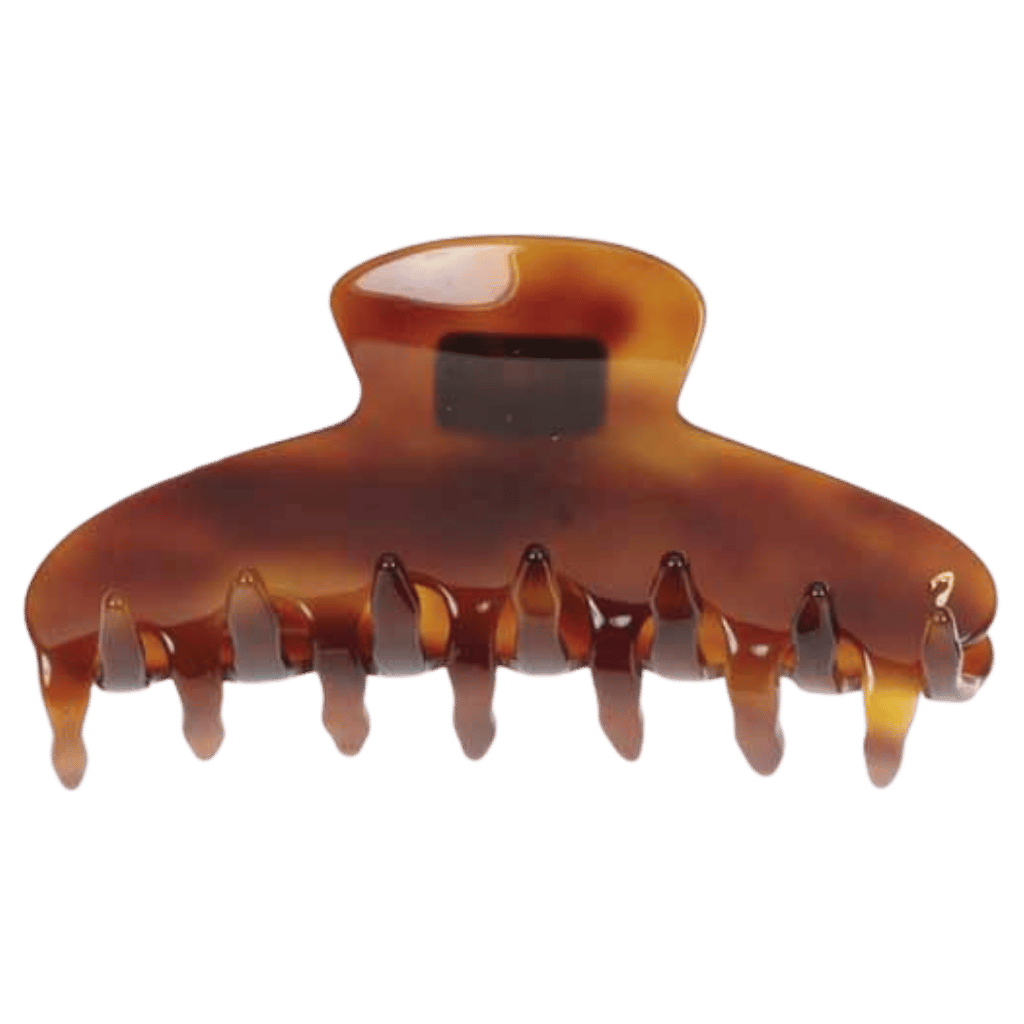 Pinza per capelli grande Jäneke effetto tartaruga con presa salda e molla resistente