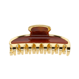 Pinza grande bordata oro Jäneke tartaruga con presa salda e raffinata