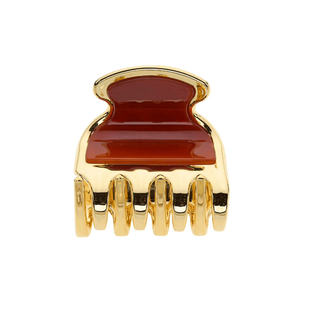 Pinza grande 4 denti oro Jäneke tartaruga con presa salda e raffinata