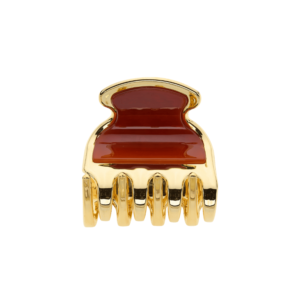 Pinza piccola 4 denti oro Jäneke tartaruga comoda e sicura sui capelli