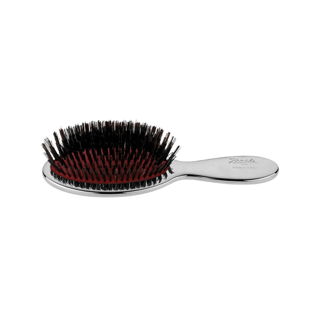 Spazzola pneumatica con setole baby cromata piccola e maneggevole