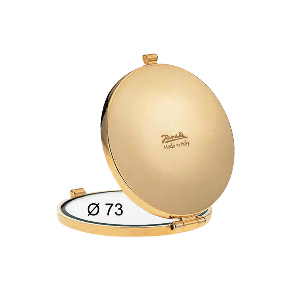 Specchietto da borsetta rotondo 73mm Jäneke oro indispensabile con visione chiara