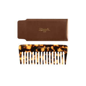 Pettine rado Tokyo da borsetta con astuccio in cuoio Jäneke