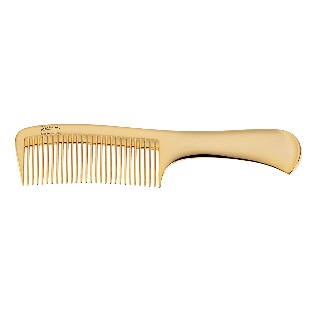 Pettine rado con manico oro per districare e modellare i capelli