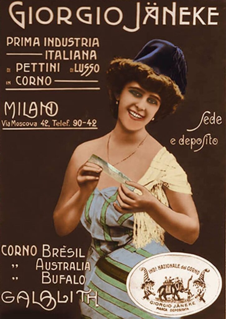 Manifesto storico Giorgio Jäneke produttori spazzole Made in Italy