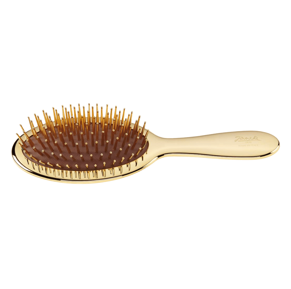 Spazzola pneumatica grande oro lucido delicata Jäneke Made in Italy