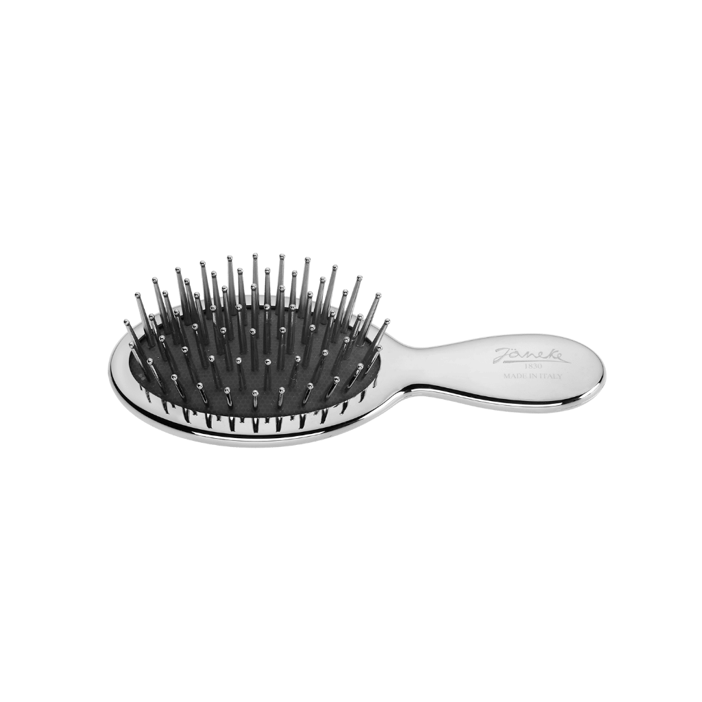 Spazzola pneumatica piccola cromata compatta da viaggio Jäneke