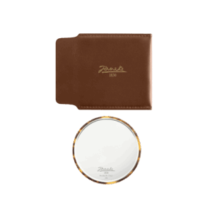 Specchietto Tokyo con astuccio in cuoio elegante da borsetta Jäneke