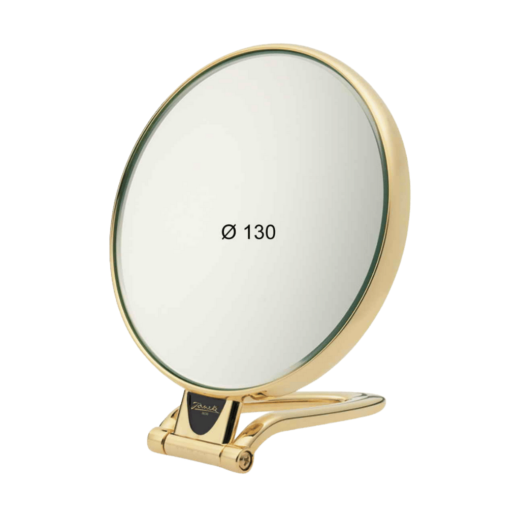 Specchio rotondo diametro 130mm Jäneke oro elegante per trucco e cura